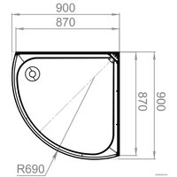 Душевая кабина Domani-Spa Simple 99 (белые стенки, прозрачное стекло) в Борисове