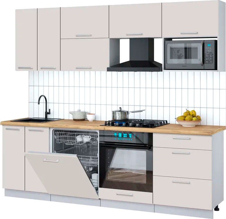 

Готовая кухня Интерлиния Мила Gloss 2.4-ПМ2 (кашемир/кашемир/дуб бунратти)