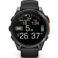 Умные часы Garmin Fenix 8 47мм (серый, черный силиконовый ремешок)