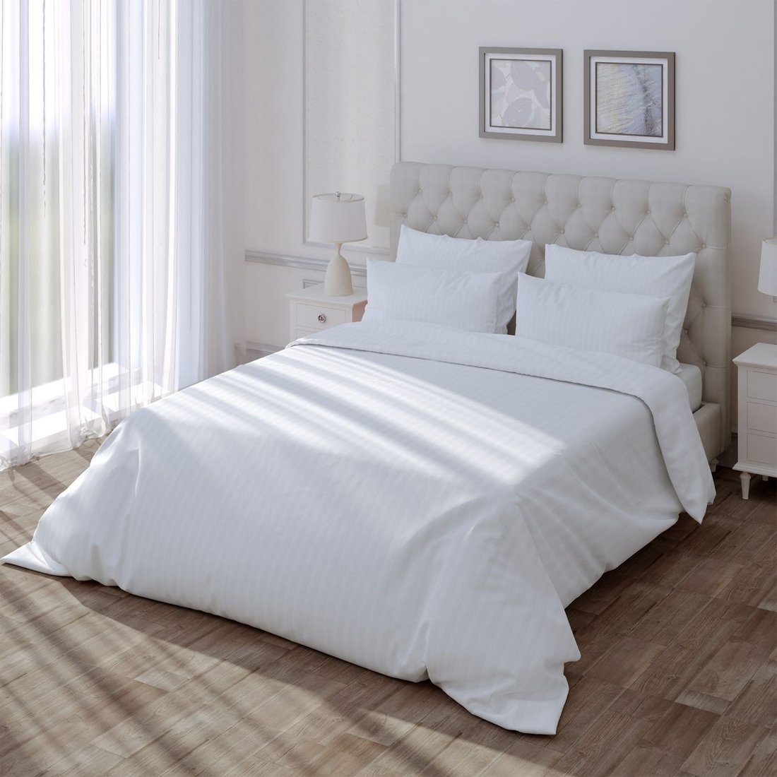 

Постельное белье Verossa Stripe 1.5сп Royal VRT 1565 00бел ST13 23