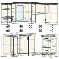 Готовая кухня Интерлиния Мила Шале 12x18 левая (белое дерево)