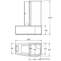 Душевая кабина Gemy G8040 C R 170x85