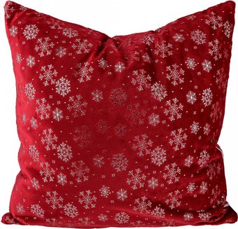 Декоративная подушка Домашняя Мода Новогодний принт (35х35, бордо)