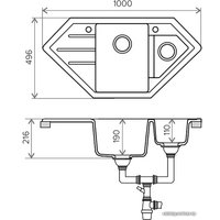 Кухонная мойка Tolero R-114 (коричневый)