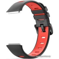 Ремешок Rumi силиконовый для Huawei Band 7 (черный/красный)