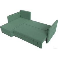 Угловой диван Лига диванов Слим левый 121151L (рогожка Амур, зеленый)