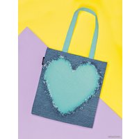 Сумка шоппер JoyArty Джинсовое сердце ткань под лен bsh_50479