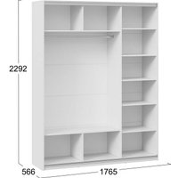 Шкаф-купе Трия Оскар Хилтон Т2 1800 271105 (ручка черная/белый снег/белый матовый)