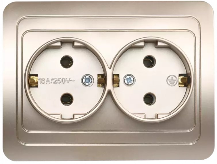 Розетка SmartBuy Марс SBE-02c-16-S2-Z-c