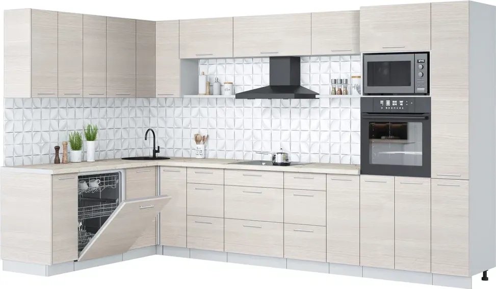 

Готовая кухня Интерлиния Мила Лайт 1.896х3.48 (вудлайн кремовый/вудлайн кремовый/бискайская сосна)