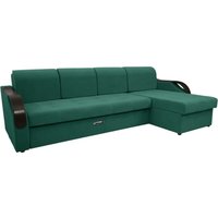 Угловой диван Сириус Лидер-6 с оттоманкой ППУ 300x165 (Eva 30 велюр зеленый)