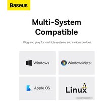 USB-хаб Baseus Flite Series 4-Port USB-A Hub B0005280A813-01