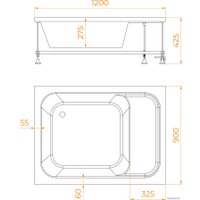 Душевой поддон RGW BC/L 90x120