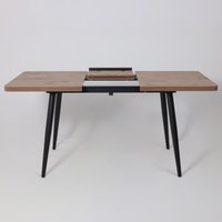 Кухонный стол Мамадома Borg radial-120 раздвижной 120-160х80 (дуб веллингтон/черный)