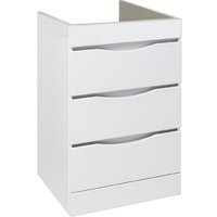  Runo Тумба с умывальником Орион 60 3 ящика + Гамма 120 лайт с левым крылом (напольная, белый)