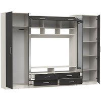 Стенка Олмеко Вена (белый/диамант серый/ДВПО белый)