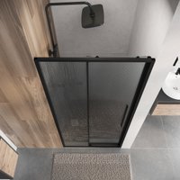 Душевая дверь Niagara Nova NG-84-L12FHB 120x195 (черный матовый/рифленое стекло)