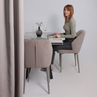 Кухонный стол Lepremo AV 2122 МДФ+керамика раздвижной 1400-2000x850 (белый глянцевый Pandora/черный)