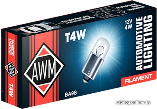 Лампа накаливания AWM T4W 12V 4W 1шт