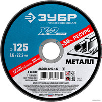 Отрезной диск Зубр Профессионал 36200-125-1.6_z03