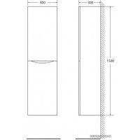  BelBagno Шкаф-пенал Fly-Marino-1500-2A-SC-CL-P-L (cappucino lucido)