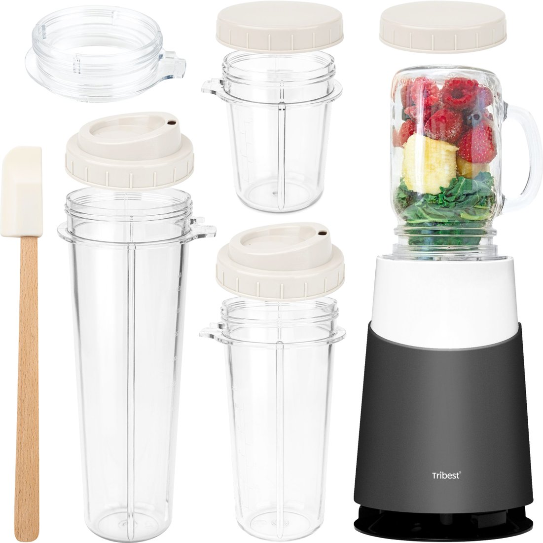 

Стационарный блендер Tribest Personal Blender II Mason Jar Ready PB-430 (серый)