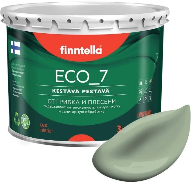 

Краска Finntella Eco 7 Pastellivihrea F-09-2-3-FL042 2.7 л (светло-зеленый хаки)