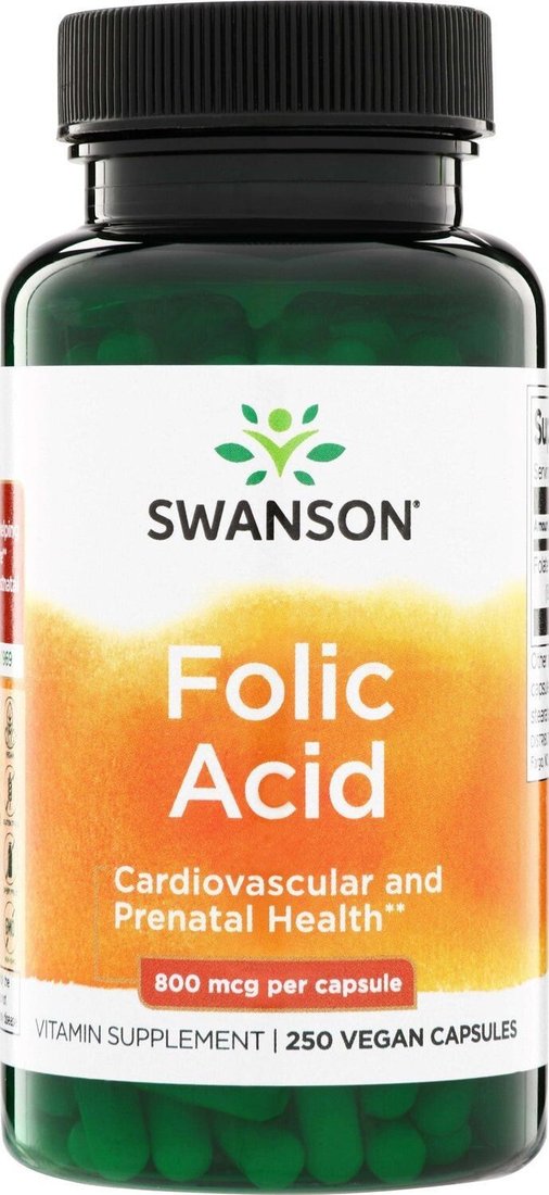 Витамин Swanson Folic Acid 800 mcg (250 капсул)