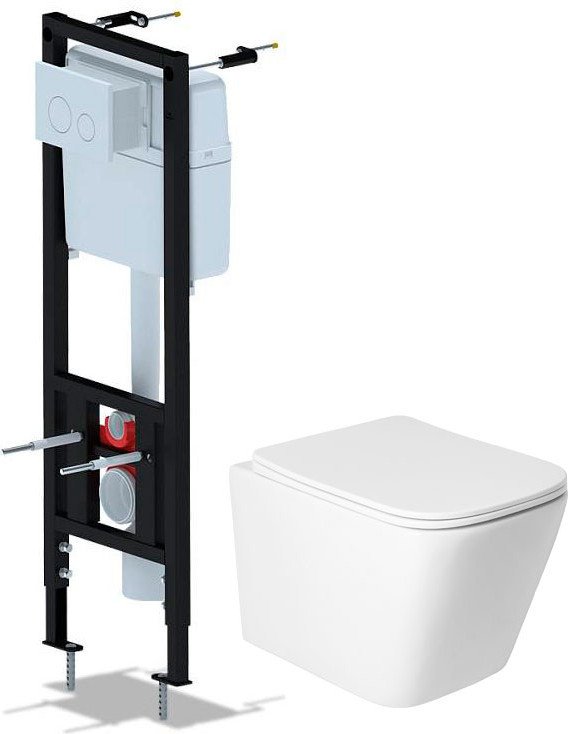 Унитаз подвесной Saniteco KW-9004WS + Ани Пласт WCP4130