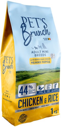 Консервированный корм для собак Pet's Brunch Adult Mini Breeds с курицей 1 кг
