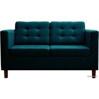 Диван Brioli Дилли клетка Д двухместный (рогожка, J17 темно-синий/темные н.)