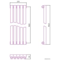Стальной трубчатый радиатор Сунержа Эстет-0 1800х225 5 секций (золото)