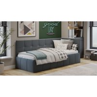Кровать-тахта Трия Грей c мягкой обивкой с ПМ 80x200 (велюр Galaxy серый)