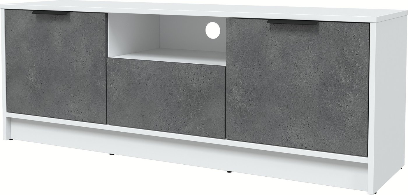 

Тумба Интерлиния ТВ Концепт КТ-ТВ3-50 (бетон портленд/белый платинум)