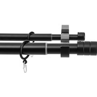 Карниз для штор Sundays Home Цилиндр Раздвижной 25/28мм 2-х рядный (черный матовый, 2-3.6м)