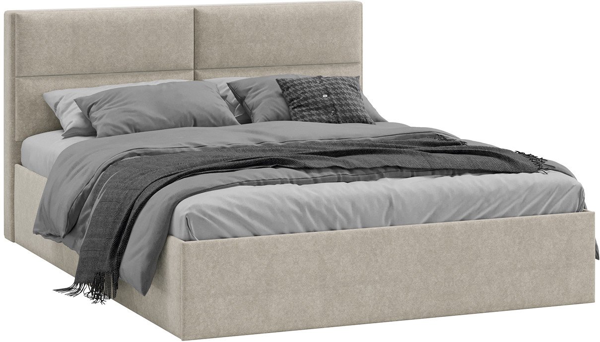 

Кровать Трия Глосс универсальный тип 1 с ПМ 160x200 (микровелюр Jercy Cream)