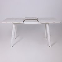 Кухонный стол Lepremo AV 1209/1 МДФ раздвижной 1200-1600x800 (Азул Оникс/белый)