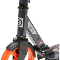 Двухколесный подростковый самокат Oxelo Mid 7 с подножкой (синий/оранжевый)