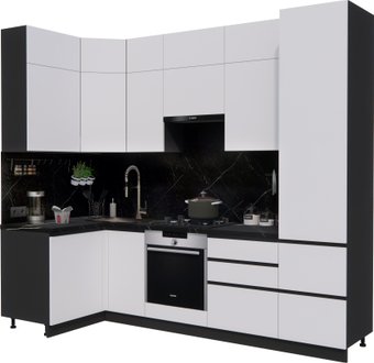 ВерсоМебель Эко Премиум 1.2x2.7 левая (белый фасадный/ст. тунис)