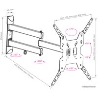 Кронштейн для телевизора Kromax OPTIMA-408 (черный)