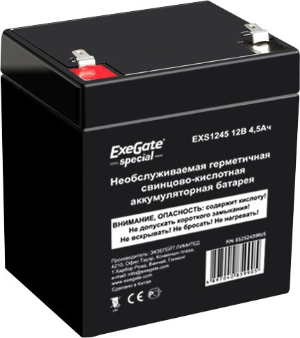 

Аккумулятор для ИБП ExeGate Special EXS1245 (12В/4.5 А·ч) [ES252439RUS]