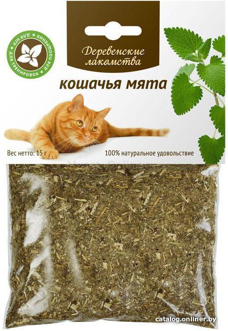 Лакомство для кошек Деревенские лакомства кошачья мята 15 г