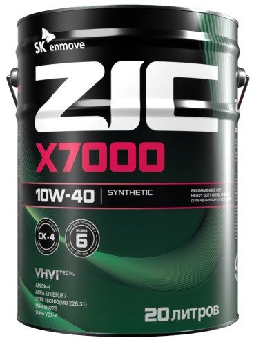 Моторное масло ZIC X7000 CK-4 10W-40 20л