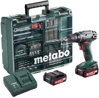 Дрель-шуруповерт Metabo BS 14.4 SET 602206880 (с 2-мя АКБ, набор оснастки, кейс)