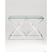 Консольный стол Stool Group Инсигния 120x40 ECST-026 (прозрачное стекло/сталь серебристый)