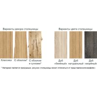 Кухонный стол Buro7 Двутавр 150 (классика, дуб натуральный/серебристый)