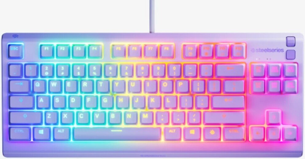 

Клавиатура SteelSeries Apex 3 TKL (сиреневый, нет кириллицы)