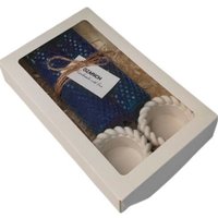 Подарочный набор Вендитио Ozarich Сувенирный с 2-мя свечами и подсвечниками Г7 (синий)