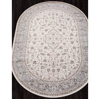 Ковер для жилой комнаты Merinos Valencia Deluxe F014-OVAL-CREAM-L.BLUE (1.5х2.3)
