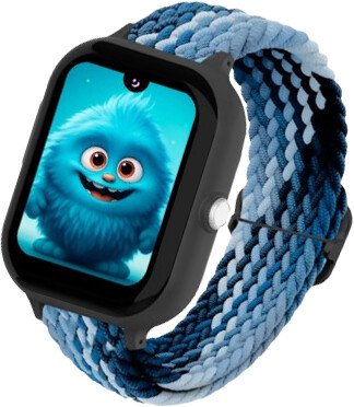 Детские умные часы Aimoto Infinity (черный, с синим тканевым ремешком)